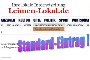 320 - Brancheneintrag Formular