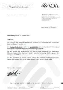 2108 - VDA Pflegeheim Sandhausen - Einladung Einweihung Anbau