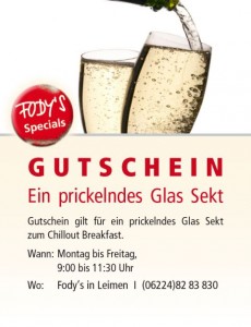 183 - Gutschein Leimen Glas Sekt