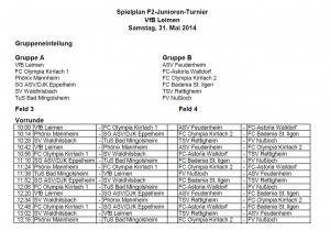 3795 - Schott-Turnier - Spielplan Samstag