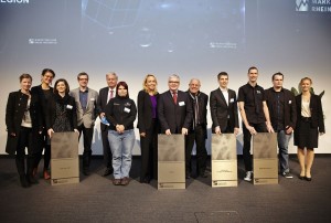 Die Gewinner des Marketing-Preis Rhein-Neckar 2013: ABB AG, Bembel-With-Care, Enjoy Jazz und das Ministerium für Glück und Wohlbefinden. 3869 - Foto_Marketingpreis Rhein-Neckar_2013