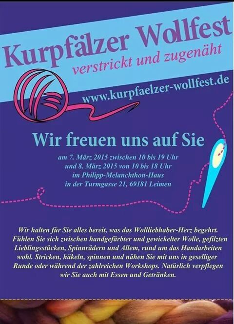7.+8. März:  1. Kurpfälzer Wollfest – „verstrickt und zugenäht“