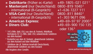 5978 - Telefonnummern für Kartensperrungen