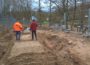Am Spielplatz beim Leimener Naturfreundehaus wird derzeit gebaut.