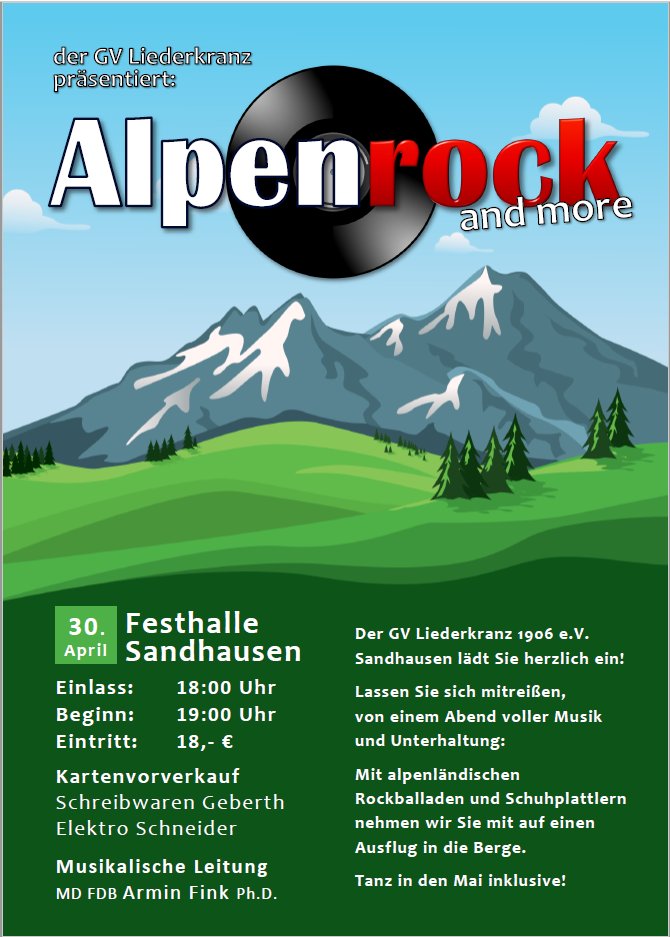 Alpenrock und Tanz in den Mai in Sandhausen