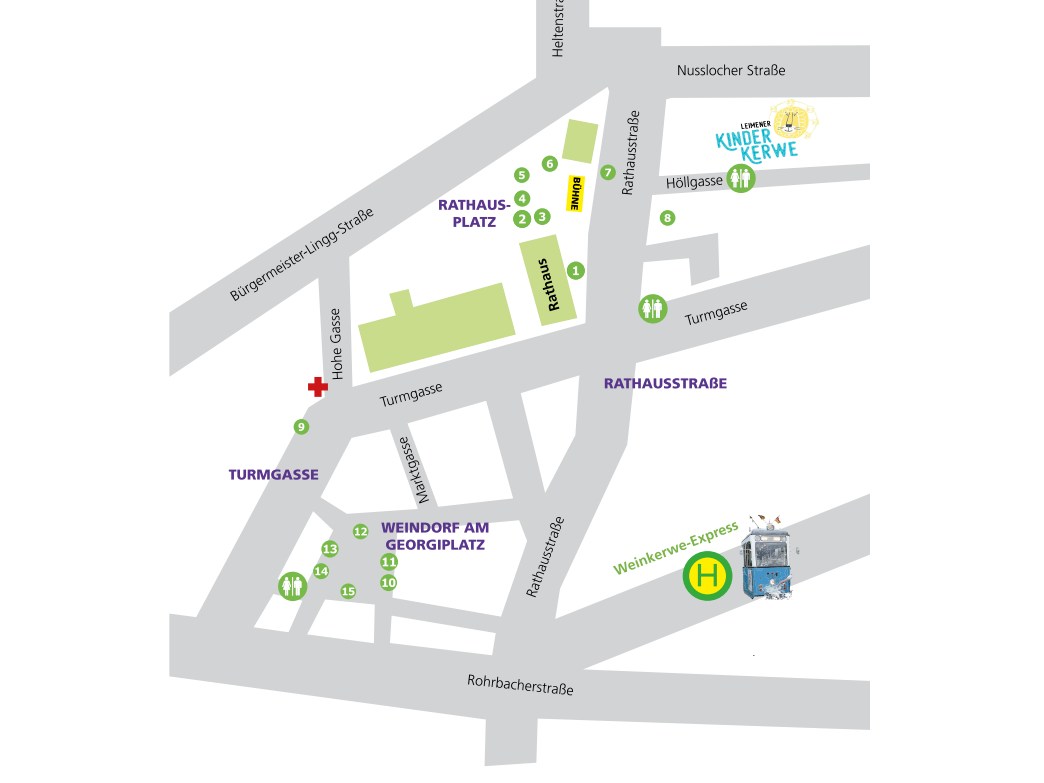 Leimener Weinkerwe – </br>Standplan und Teilnehmer