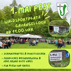 Plakat 1. Mai-Fest Waldsportplatz Gauangelloch